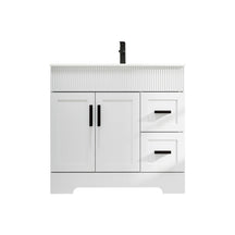 Waterfall  36" Freestanding Single Vanity Cabinets with Decoration Lines