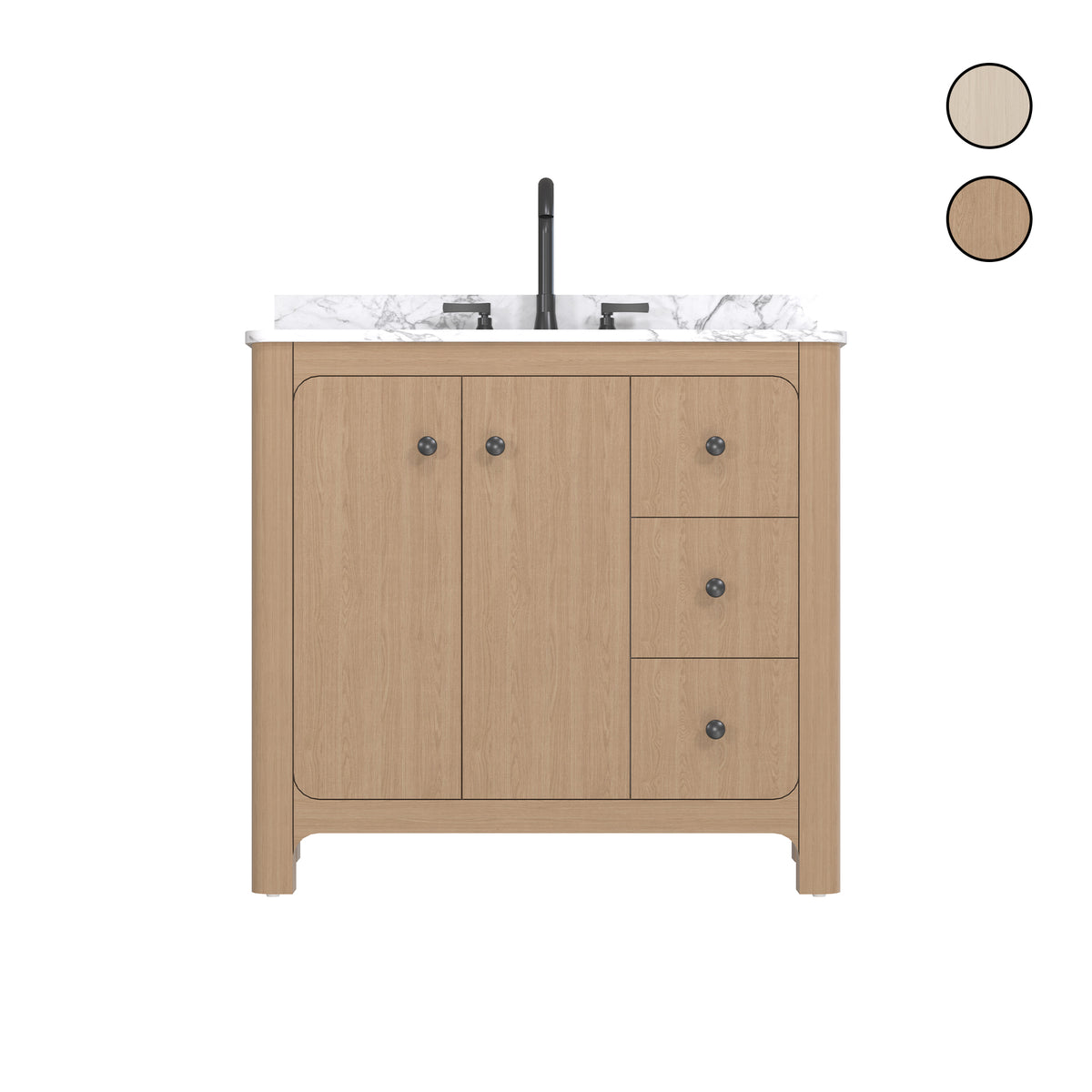Canyon 36" Freestanding Single Vanity Cabinet with Curved Design