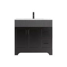 Waterfall  36" Freestanding Single Vanity Cabinets with Decoration Lines