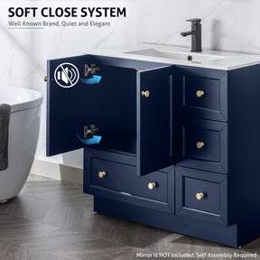 Modern 36" Freestanding Bathroom Vanity Combo with Single Undermount Sink, Kitchen Base