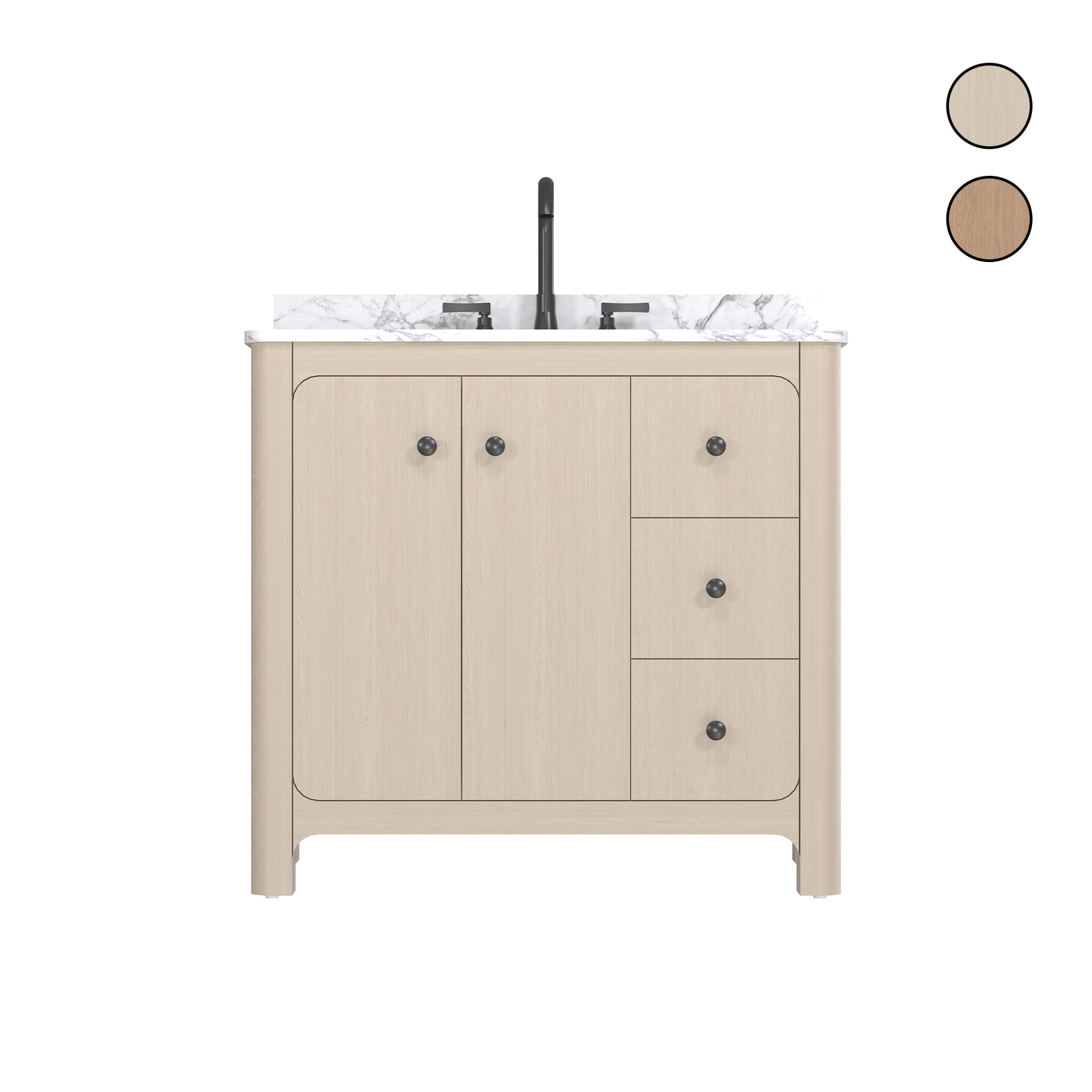Canyon 36" Freestanding Single Vanity Cabinet with Curved Design