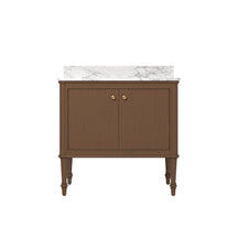 Verve 36" Freestanding Single Vanity – Bath Cabinet with Solid Wood, Artificial Stone Top (2 Doors, Assembled)