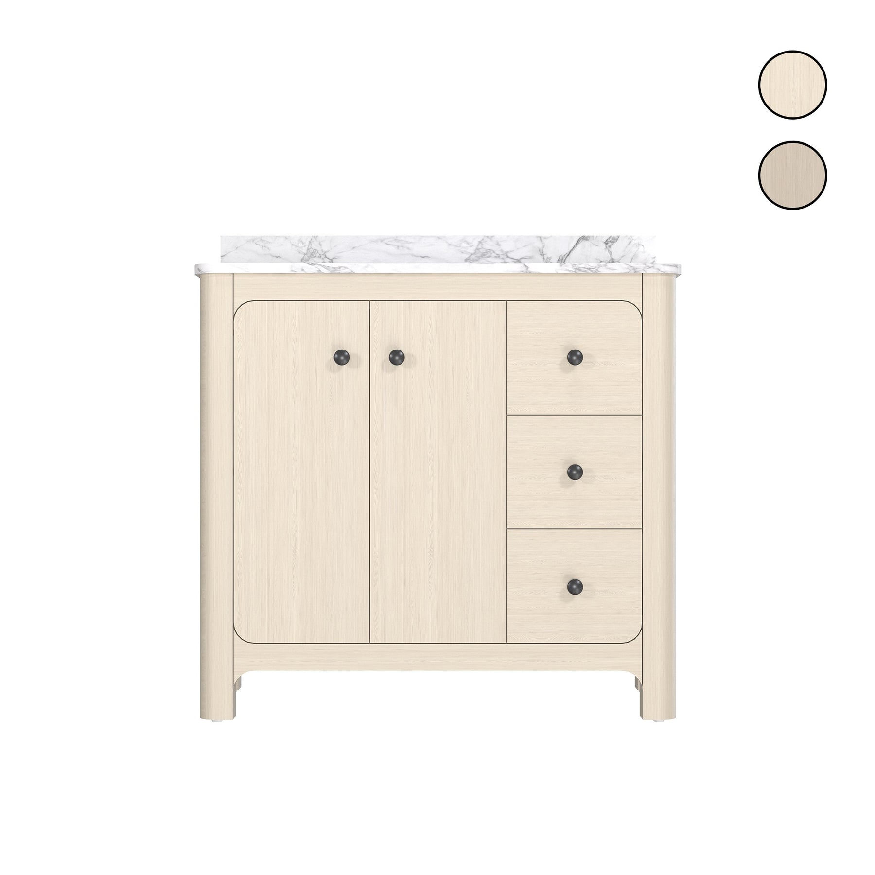 Canyon 36" Freestanding Single Vanity Cabinet with Curved Design