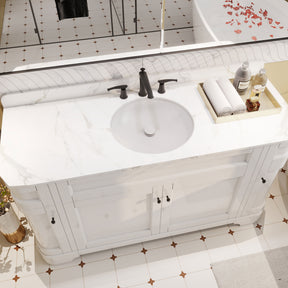 Opuluxe 48" Freestanding Single Vanity Cabinets with Curved Design