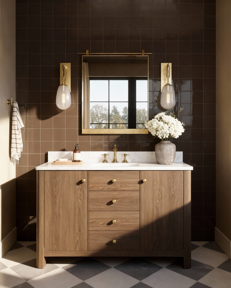 Warm Walnut Bathroom