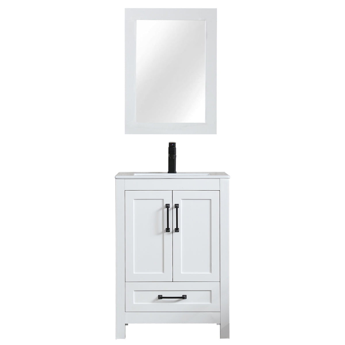 Eclife 24" Bathroom Vanities Cabinet with Sink Combo Set, W/Mirror