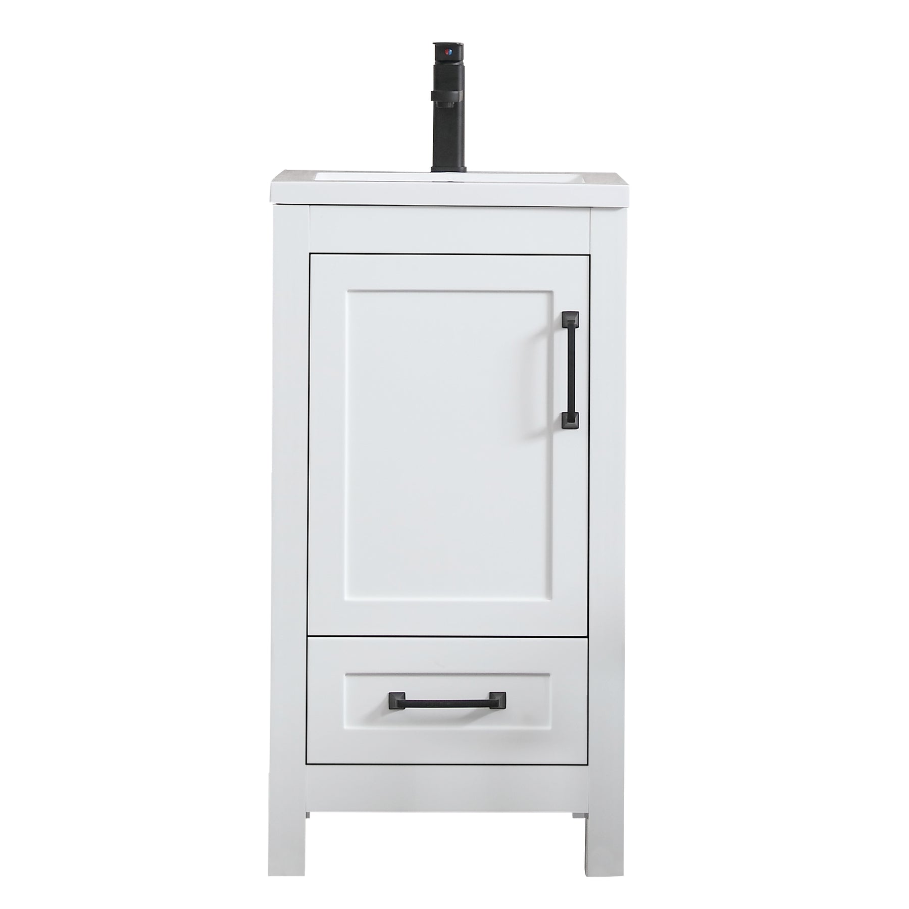 eclife 18" Bathroom Vanities Cabinet with Undermount Sink Combo Set, W/Painted Surface and High-Definition Mirror