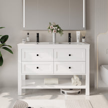Modern 48" Freestanding Bathroom Vanity Combo with Double Undermount Sinks
