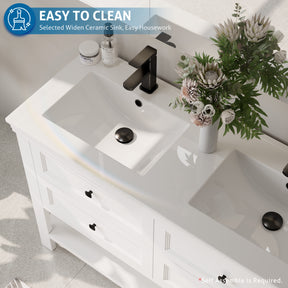 Modern 48" Freestanding Bathroom Vanity Combo with Double Undermount Sinks