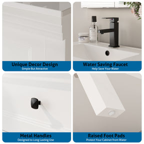 Modern 48" Freestanding Bathroom Vanity Combo with Double Undermount Sinks