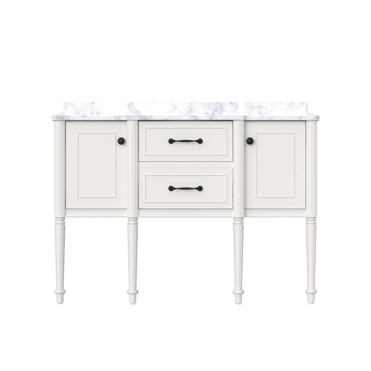 Modish 48" Wall Mounted Single Vanity Cabinets with Solid Wood Legs