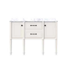 Modish 48" Wall Mounted Single Vanity Cabinets with Solid Wood Legs