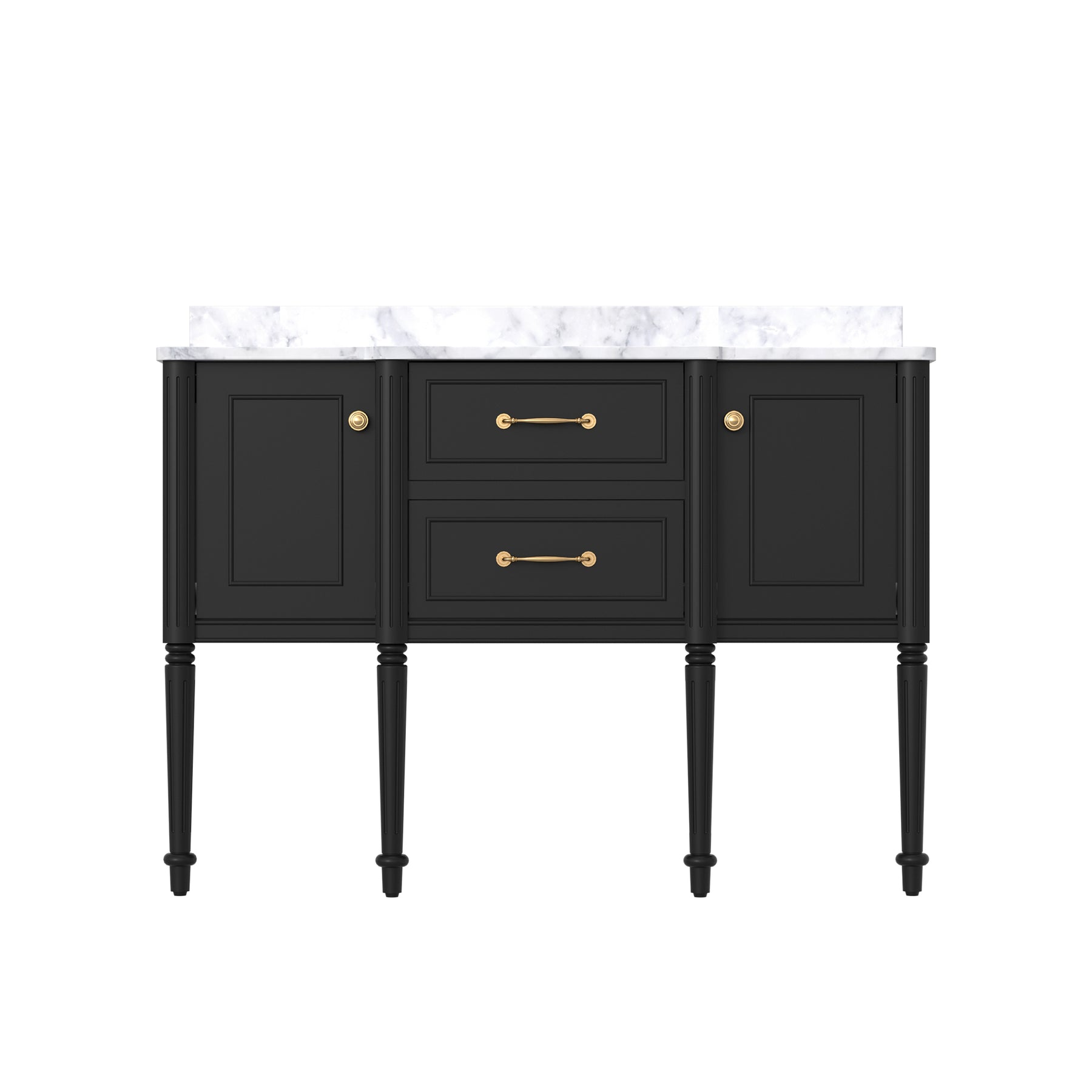 Modish 48" Wall Mounted Single Vanity Cabinets with Solid Wood Legs
