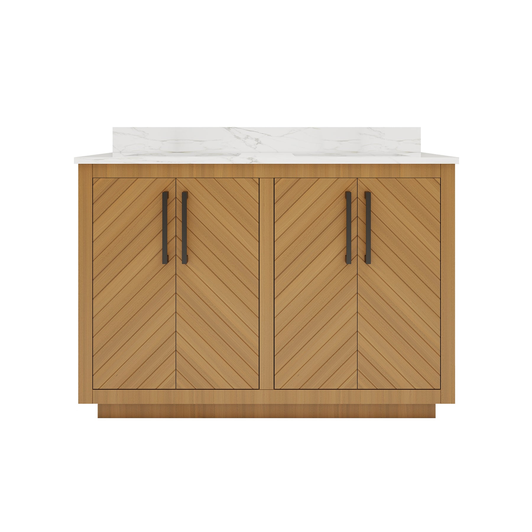 Zoom 48" Freestanding Double Vanity Cabinets with Chevron Pattern