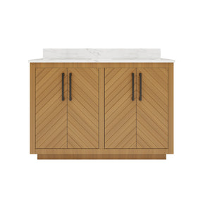 Zoom 48" Freestanding Double Vanity Cabinets with Chevron Pattern