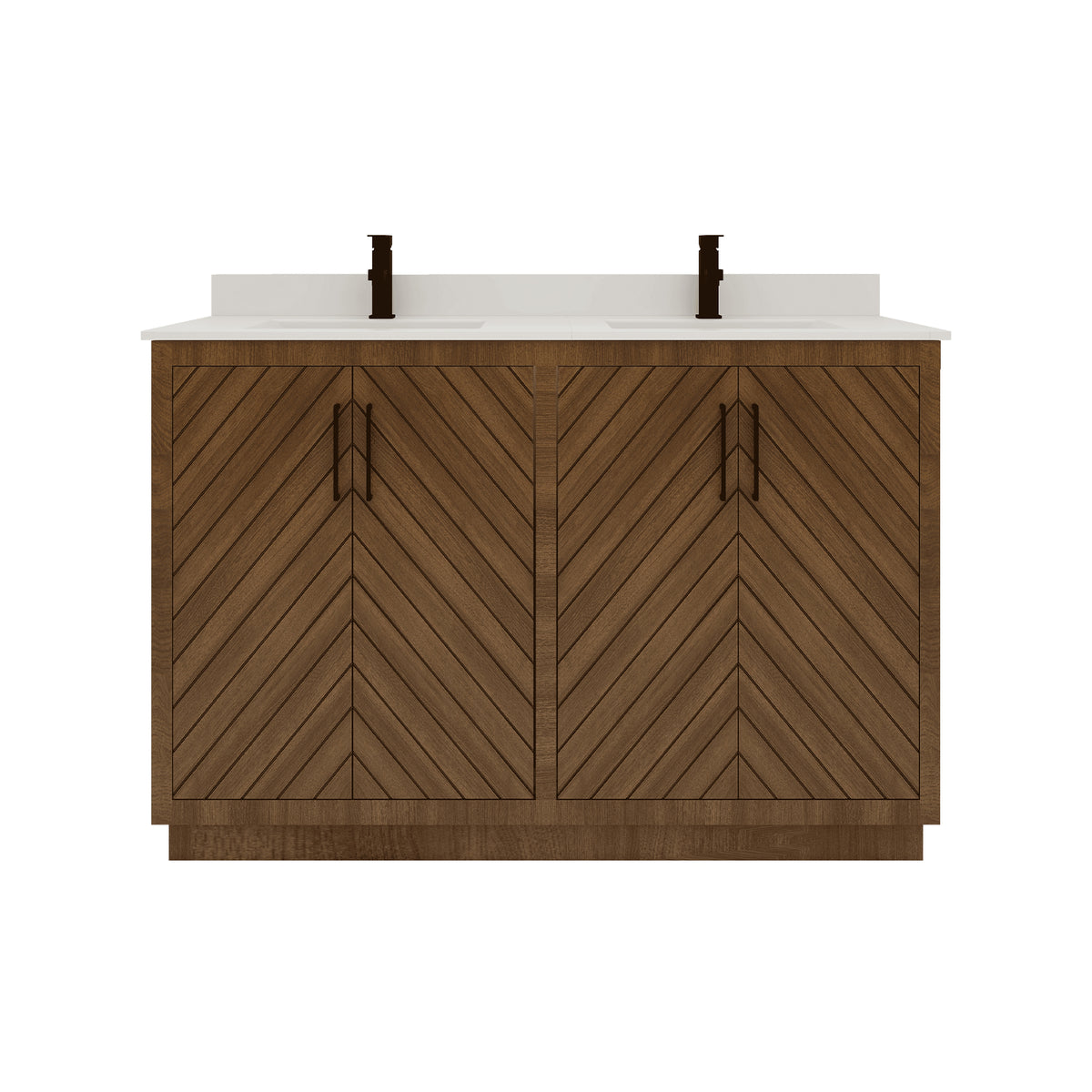Zoom 48" Freestanding Double Vanity Cabinets with Chevron Pattern
