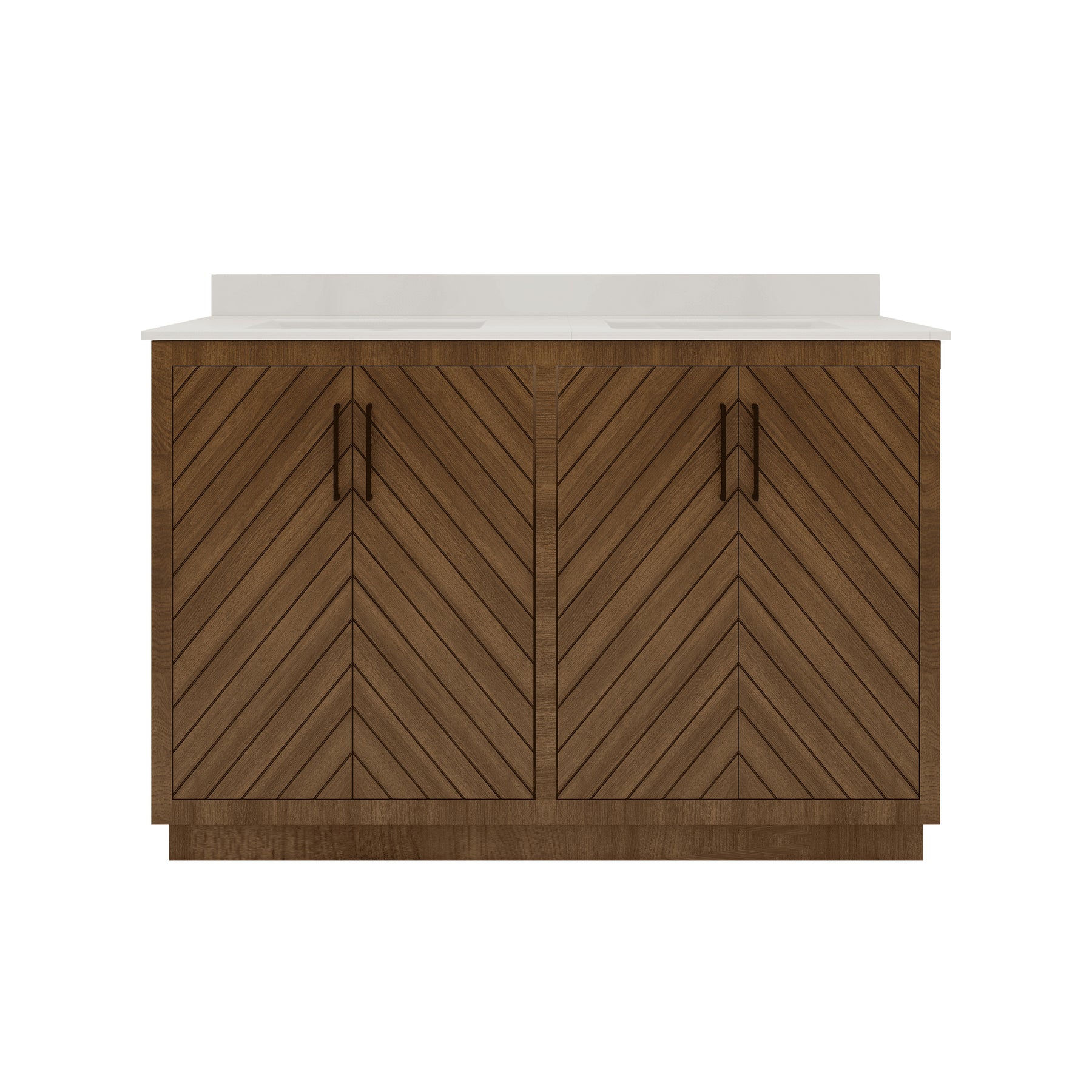 Zoom 48" Freestanding Double Vanity Cabinets with Chevron Pattern