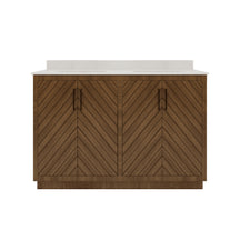 Zoom 48" Freestanding Double Vanity Cabinets with Chevron Pattern