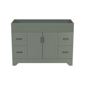 Waterfall 48’’ RTA Freestanding Vanity Cabinet Base with Vertical Striped Decor (Countertop & Sink Not Included) 浴室柜