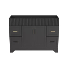 Waterfall 48’’ RTA Freestanding Vanity Cabinet Base with Vertical Striped Decor (Countertop & Sink Not Included) 浴室柜