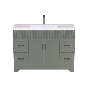 48" Rectangular Integrated SMC Bathroom Sink with Faucet & Drain Kit (Fits eclife Modern-48 & Waterfall-48 Bases)