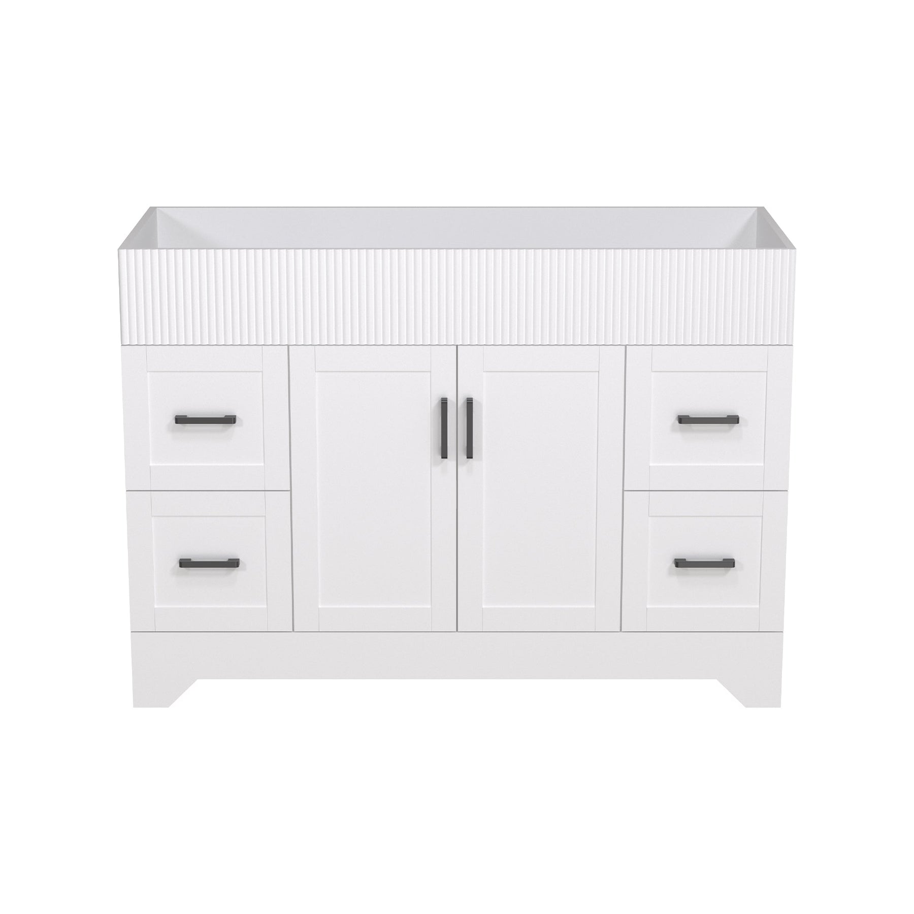 Waterfall 48’’ RTA Freestanding Vanity Cabinet Base with Vertical Striped Decor (Countertop & Sink Not Included) 浴室柜