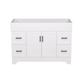 Waterfall 48’’ RTA Freestanding Vanity Cabinet Base with Vertical Striped Decor (Countertop & Sink Not Included) 浴室柜