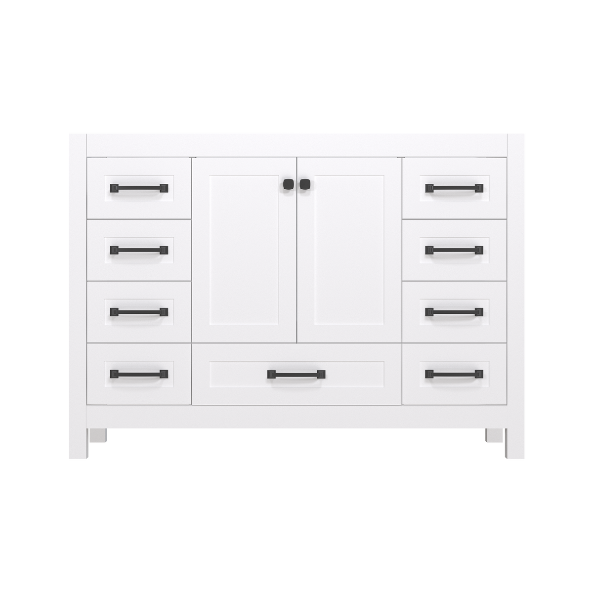 Modern 48’’ RTA Freestanding Vanity Cabinet Base with Larger Storage Room (Countertop & Sink Not Included) White 浴室柜