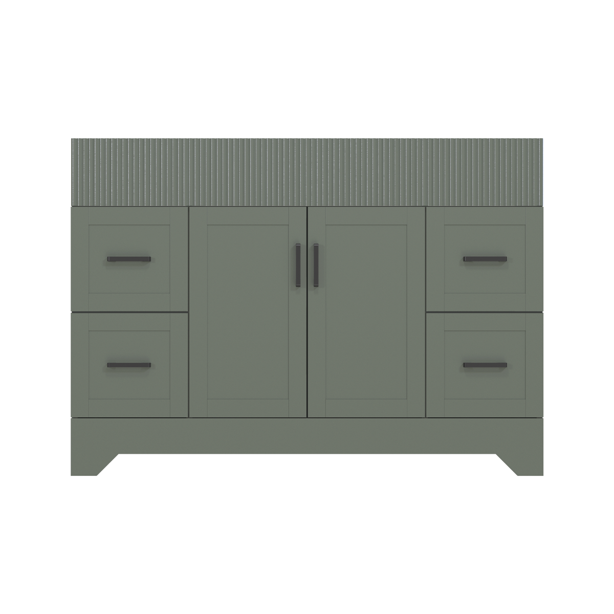 Waterfall 48’’ RTA Freestanding Vanity Cabinet Base with Vertical Striped Decor (Countertop & Sink Not Included)