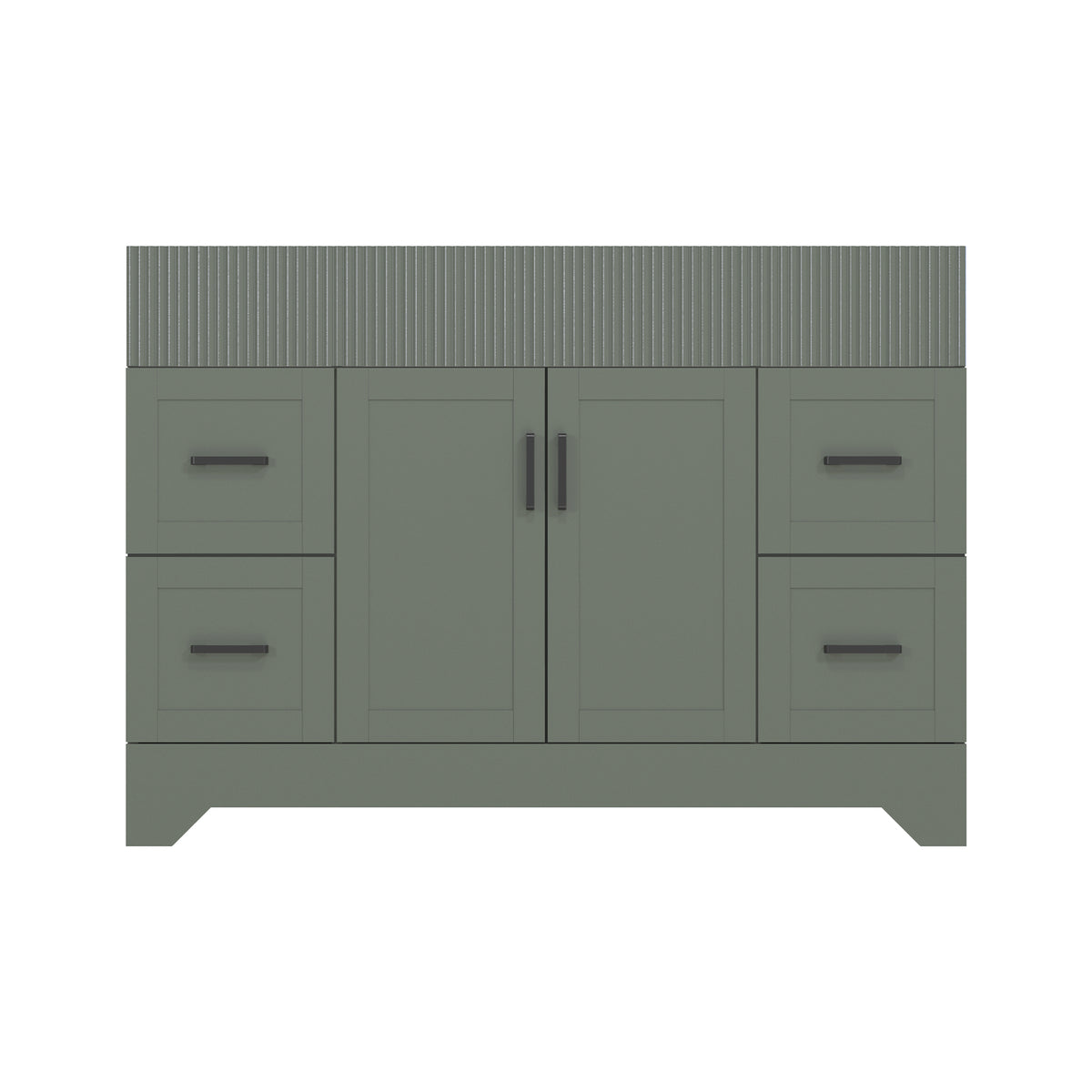 Waterfall 48" RTA Freestanding Vanity Cabinet Base with Vertical Striped Decor (Countertop & Sink Not Included)
