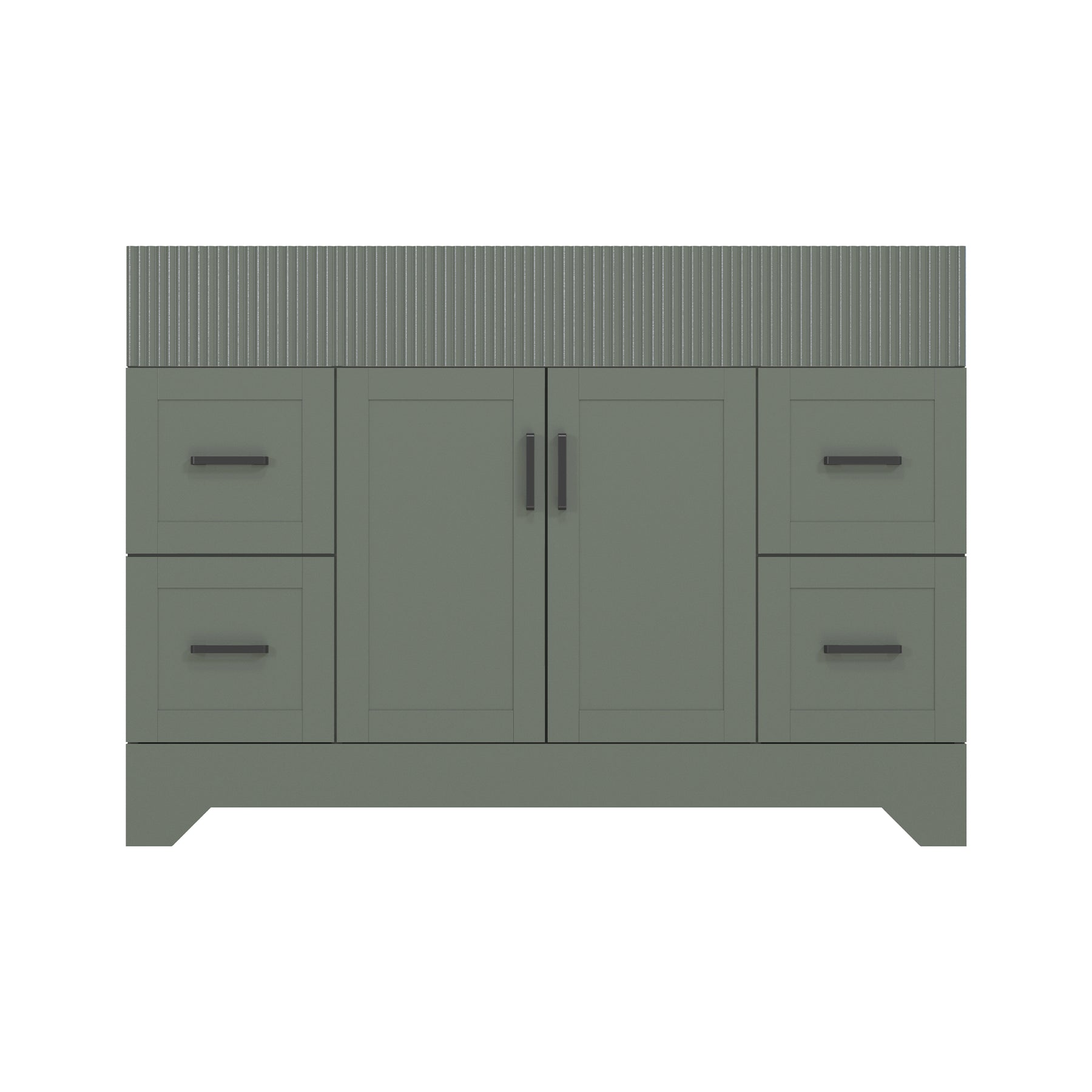 Waterfall 48" RTA Freestanding Vanity Cabinet Base with Vertical Striped Decor (Countertop & Sink Not Included)
