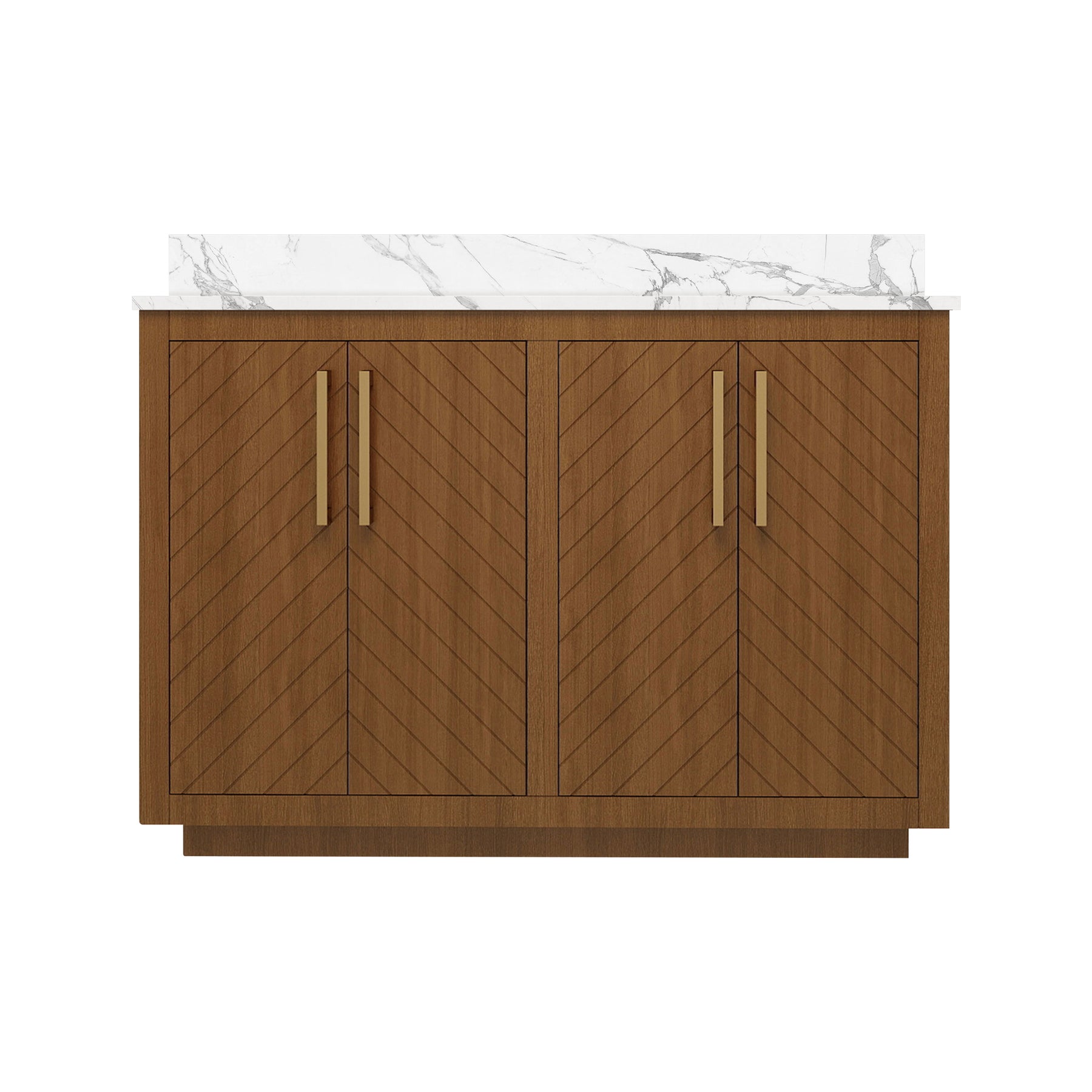 Zoom 48" Freestanding Double Vanity Cabinets with Chevron Pattern