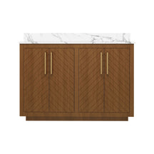 Zoom 48" Freestanding Double Vanity Cabinets with Chevron Pattern
