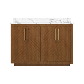 Zoom 48" Freestanding Double Vanity Cabinets with Chevron Pattern