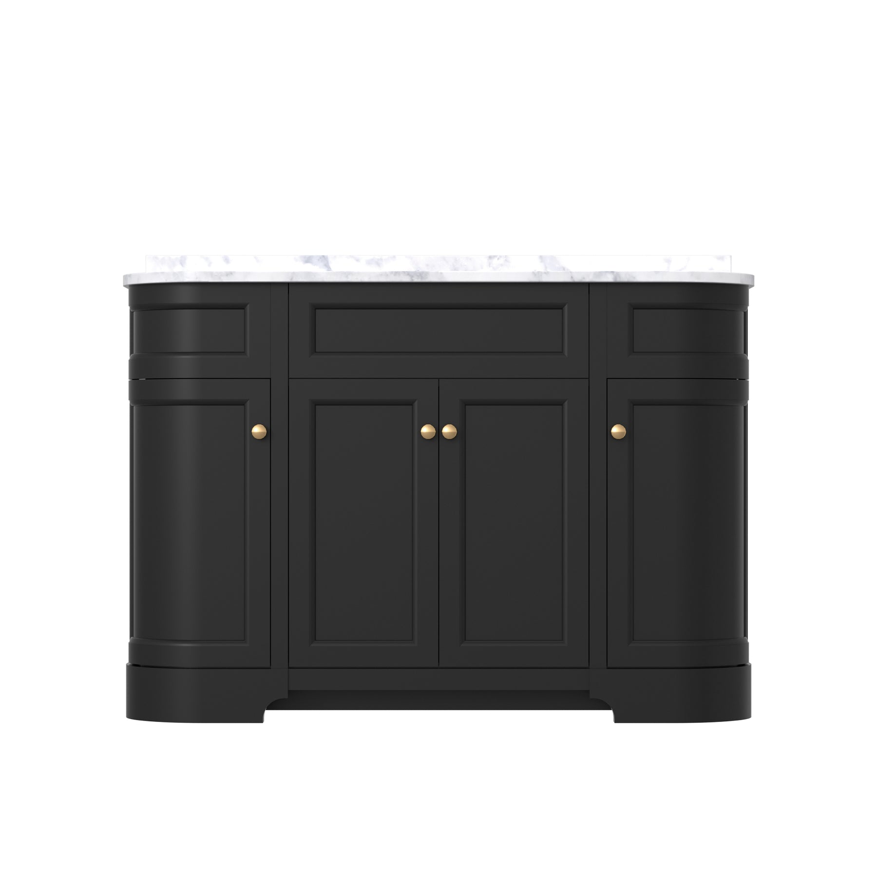 Opuluxe 48" Freestanding Single Vanity Cabinets with Curved Design