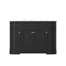 Opuluxe 48" Freestanding Single Vanity Cabinets with Curved Design