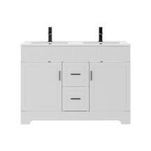 Waterfall  48" Freestanding Double Vanity Cabinets with Decoration Lines