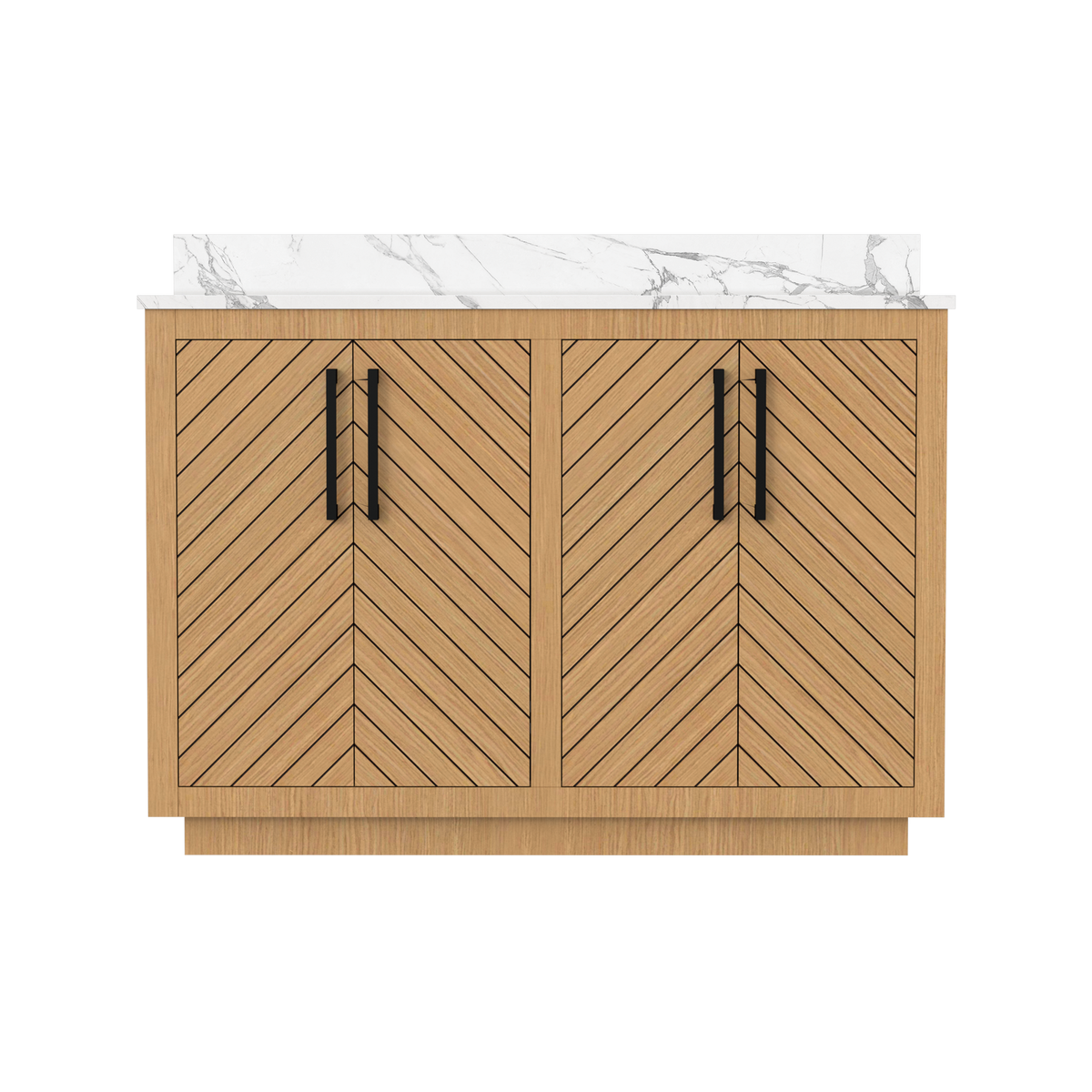 Zoom 48" Freestanding Double Vanity Cabinets with Chevron Pattern