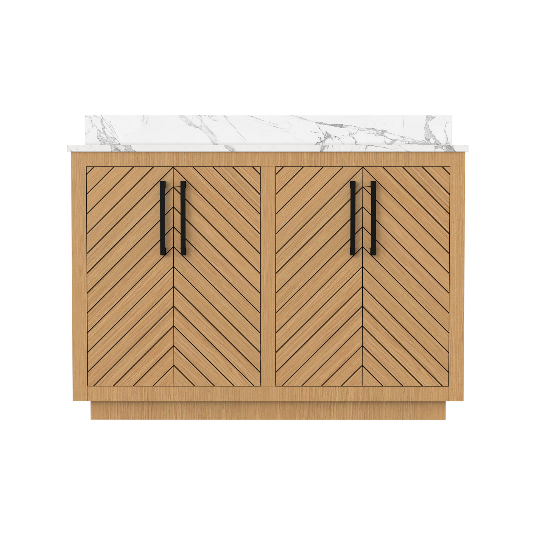 Zoom 48" Freestanding Double Vanity Cabinets with Chevron Pattern