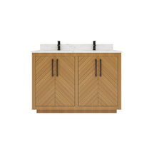Zoom 48" Freestanding Double Vanity Cabinets with Chevron Pattern