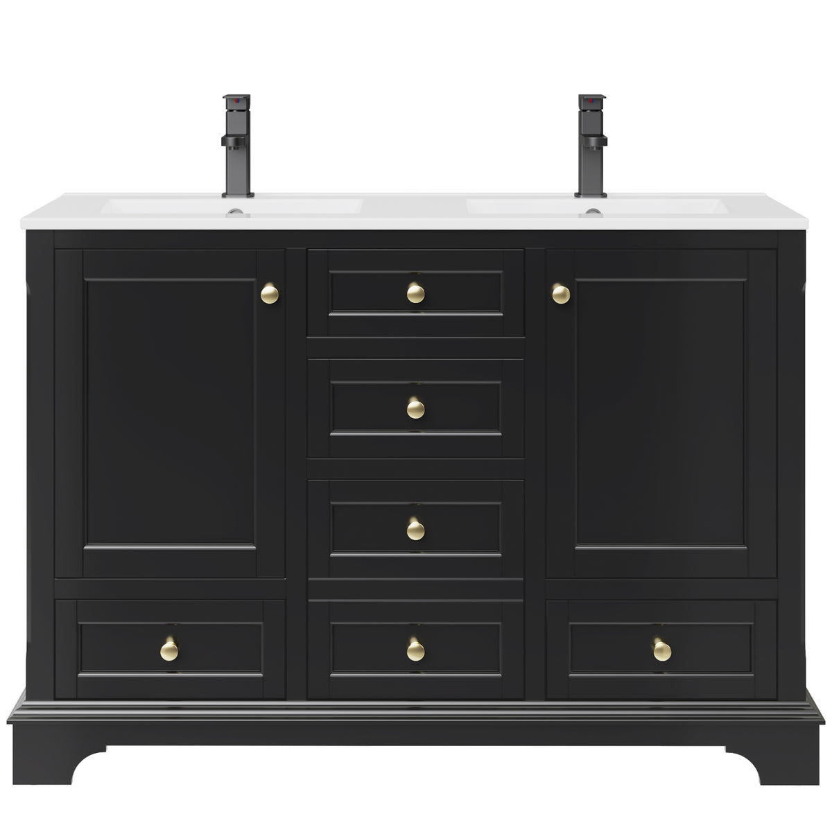 Retro 48" Freestanding Double Vanity Cabinets with Arch Feet