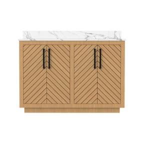 Zoom 48" Freestanding Double Vanity Cabinets with Chevron Pattern
