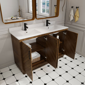 Zoom 48" Freestanding Double Vanity Cabinets with Chevron Pattern