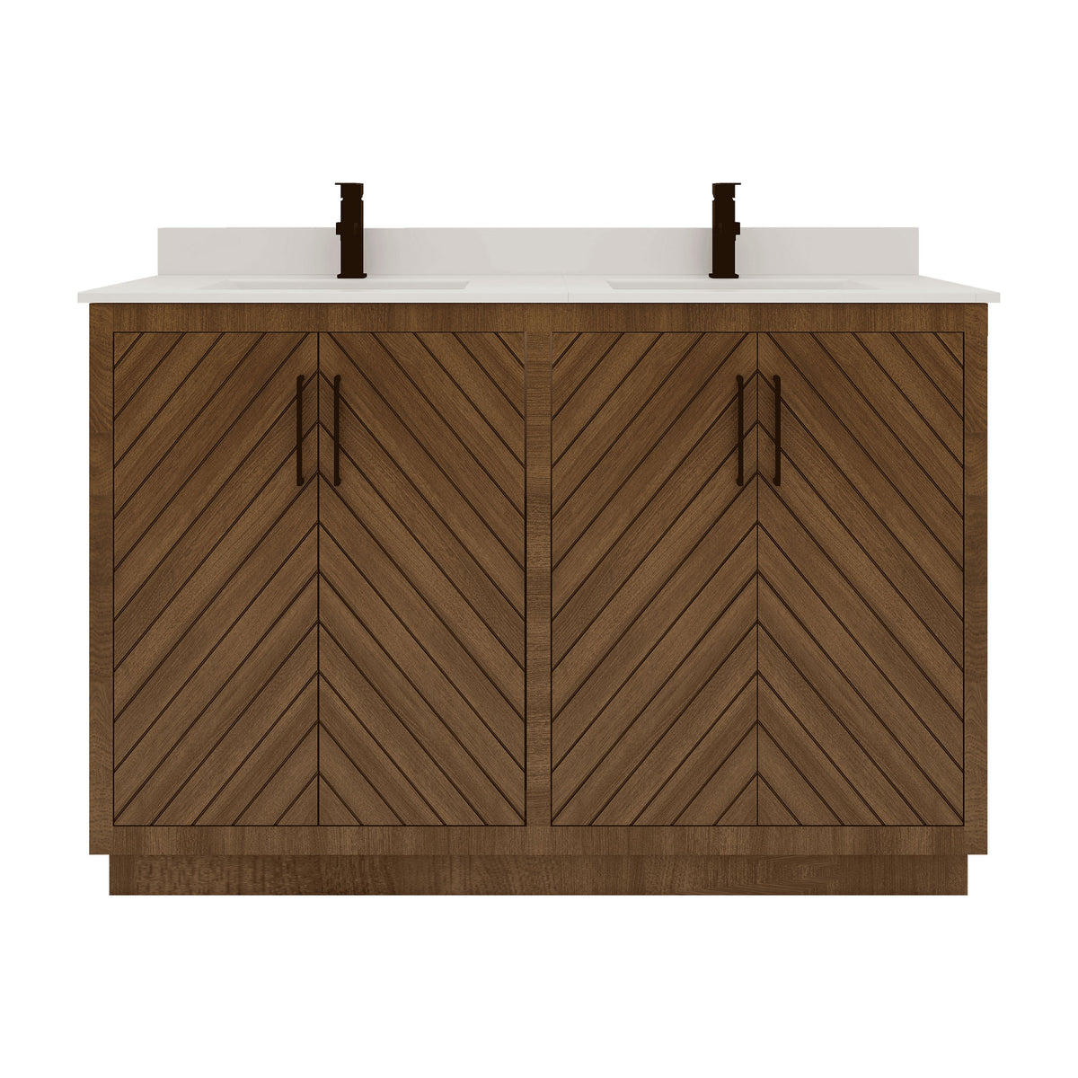 Zoom 48" Freestanding Double Vanity Cabinets with Chevron Pattern