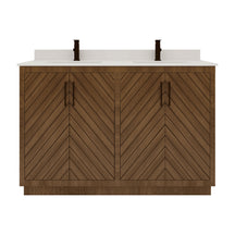 Zoom 48" Freestanding Double Vanity Cabinets with Chevron Pattern