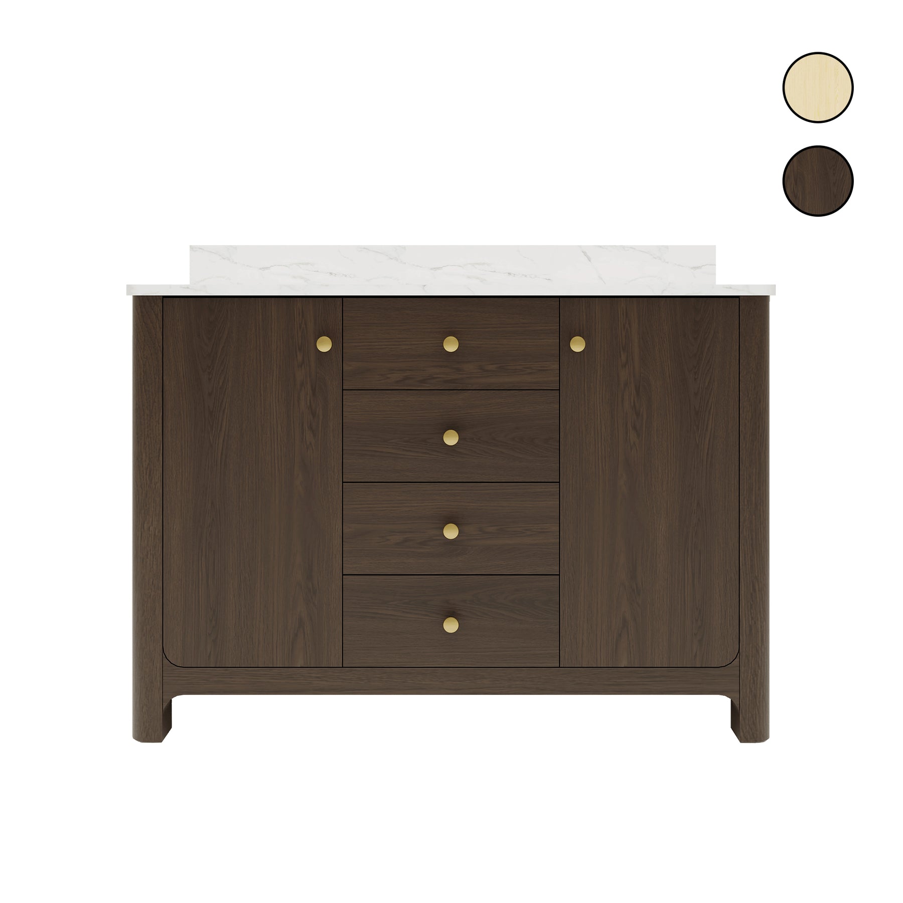 Canyon 48" Freestanding Single Vanity Cabinet with Curved Design