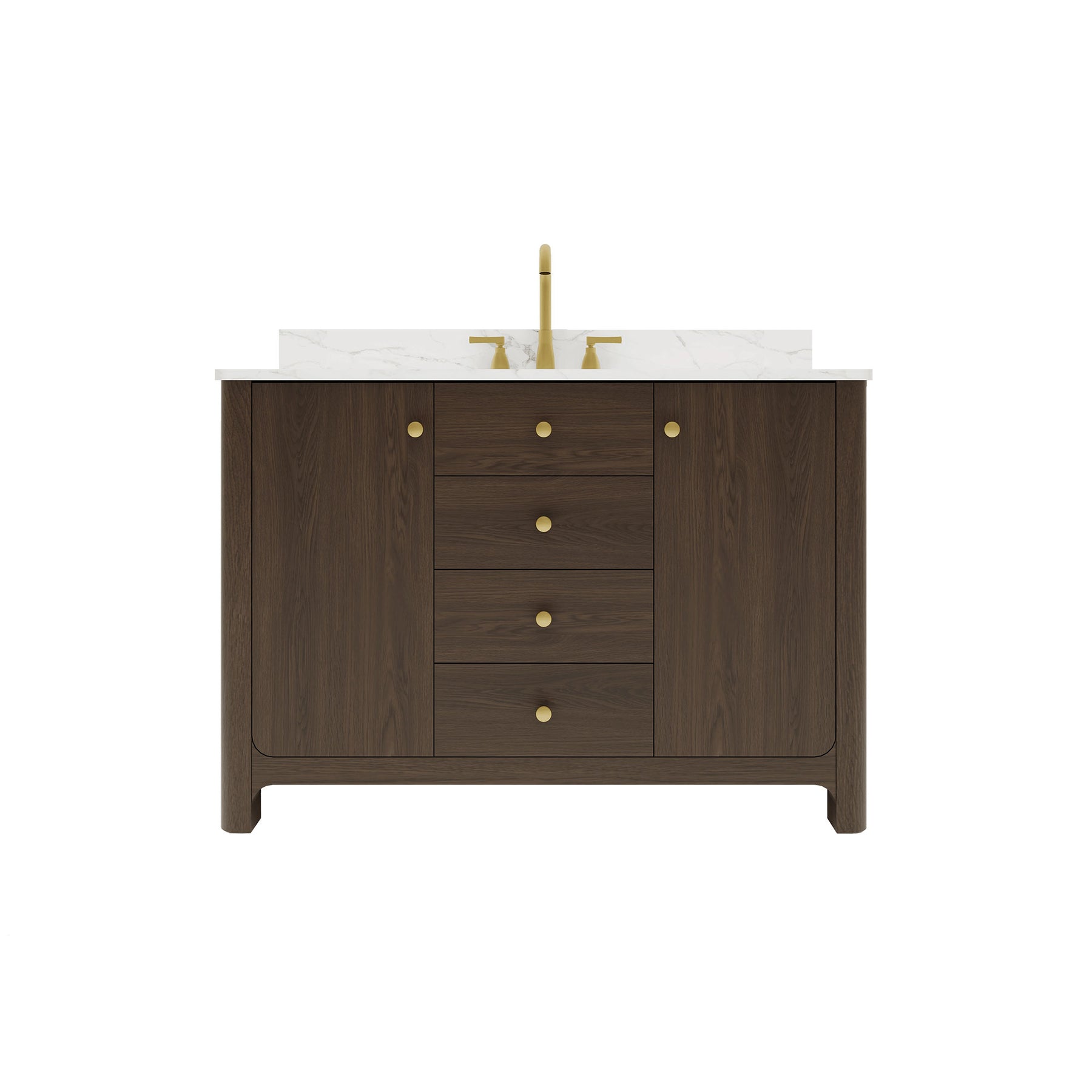 Canyon 48" Freestanding Single Vanity Cabinets with Curved Design