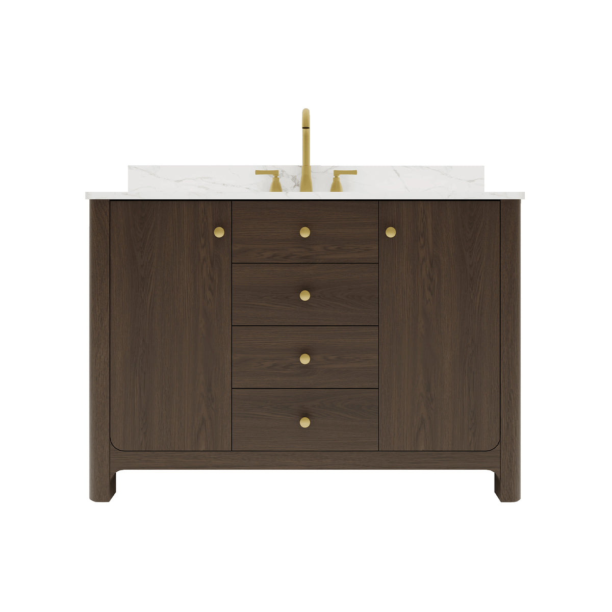 Canyon 48" Freestanding Single Vanity Cabinets with Curved Design