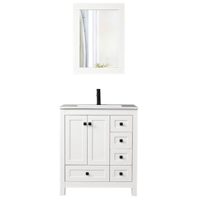 Eclife 30" Bathroom Vanities Cabinet with Sink Combo Set, Undermount Ceramic Sink with Thickened Wood