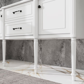 Modish 60" Wall Mounted Single Vanity Cabinets Cabinets with Solid Wood Legs